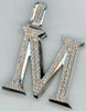 ESTATE EXTRA LARGE 1.80CT DIAMOND 14KT WHITE GOLD M INITIAL FUN FLOATING PENDANT