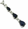 ESTATE 1.64CT DIAMOND & AAA SAPPHIRE 14KT WHITE GOLD TEAR DROP JOURNEY PENDANT