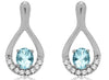 .74CT DIAMOND & AAA AQUAMARINE 14KT WHITE GOLD 3D OVAL & ROUND HANGING EARRINGS