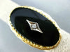 ANTIQUE LARGE .04CT OLD MINE DIAMOND & AAA ONYX 14KT 2 TONE GOLD OVAL RING #2749