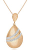 ESTATE .08CT DIAMOND 14KT ROSE GOLD 3D TEAR DROP CLASSIC FLOATING PENDANT