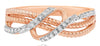 .12CT DIAMOND 14K ROSE GOLD 3D MULTI ROW CRISS CROSS INFINITY LOVE KNOT FUN RING