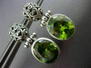 ESTATE 4CT AAA EXTRA FACET PERIDOT 925 SILVER 3D FILIGREE HANGING EARRINGS 25475