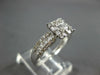 ESTATE .42CT DIAMOND 18KT WHITE GOLD ROUND & BAGUETTE CLASSIC CLUSTER FUN RING