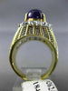 ANTIQUE LARGE 8.34CT DIAMOND & AAA AMETHYST 18K TWO TONE GOLD 3D OVAL RING #2624