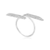 .49CT DIAMOND 14KT WHITE GOLD 3D DOUBLE RECTANGULAR PYRAMID CRISS CROSS FUN RING