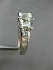 ESTATE 1.90CT EMERALD & PRINCESS DIAMOND 18KT WHITE GOLD ENGAGEMENT RING #23093