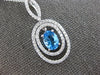 LARGE 1.98CT DIAMOND & AAA BLUE TOPAZ 14K WHITE GOLD OVAL ROUND MARQUISE PENDANT