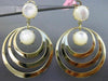 ESTATE EXTRA LARGE AAA MOON STONE 14KT YELLOW GOLD MULTI CIRCLE CLIP ON EARRINGS