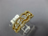 WIDE .77CT DIAMOND 18KT YELLOW GOLD 3D 3 ROW LOVE KNOT FILIGREE ANNIVERSARY RING