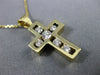 ESTATE .50CT ROUND DIAMOND 14KT YELLOW GOLD 3D ETOILE CHANNEL CROSS PENDANT #808