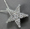 ESTATE .60CT DIAMOND 14K WHITE GOLD 3D CLASSIC 3 ROW STAR FLOATING PENDANT #2784