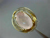 ESTATE 4.43CT DIAMOND & AAA OVAL PINK QUARTZ 14KT YELLOW GOLD 3D FLOWER FUN RING