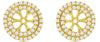 ESTATE 0.73CT DIAMOND 14KT YELLOW GOLD FLOWER DOUBLE HALO ROUND JACKET EARRINGS