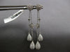 1.65CT DIAMOND 18KT WHITE GOLD 3D FLOWER BY THE YARD TEAR DROP HANGING EARRINGS