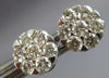ESTATE LARGE .99CT DIAMOND 14KT WHITE GOLD 3D CLUSTER INVISIBLE STUD EARRINGS