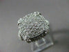 ESTATE LARGE 1.13CT DIAMOND 14KT WHITE GOLD PAVE FILIGREE SQUARE RING BEAUTIFUL!