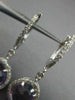 ESTATE 3.82CT DIAMOND & AAA AMETHYST 14K WHITE GOLD HALO ETOILE HANGING EARRINGS