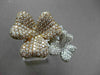 ANTIQUE LARGE 4.95CT DIAMOND 18KT WHITE & ROSE GOLD 3D FLOWER FUN COCKTAIL RING