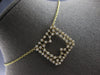 1.49CT DIAMOND 14KT YELLOW GOLD 3D OPEN SQUARE DOUBLE SIDED HEART LOVE NECKLACE
