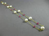 ESTATE AAA RUBY & PEARLS 14KT YELLOW GOLD 3D CLASSIC BY THE YARD NECKLACE #26222