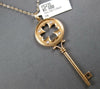 .09CT DIAMOND 14KT ROSE GOLD 3D ETOILE 4 LEAF CLOVER KEY TO YOUR HEART PENDANT