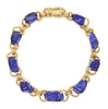 EXTRA LARGE 40.03CT AAA TANZANITE 18K YELLOW GOLD MULTI SHAPE LOVE KNOT BRACELET
