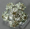 WIDE .86CT WHITE & CHOCOLATE FANCY DIAMOND 18KT WHITE GOLD MULTI FLOWER FUN RING