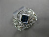 ESTATE WIDE 1.10CT DIAMOND SAPPHIRE 14K WHITE GOLD 3D OPEN FILIGREE PROMISE RING