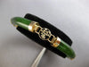ANTIQUE LARGE & LONG AAA CHINESE JADE 14K YELLOW GOLD CUFF LUCKY BRACELET #28088