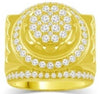 ESTATE LARGE 2.88CT DIAMOND 14KT YELLOW GOLD CLASSIC ROUND CLUSTER CIRCULAR RING