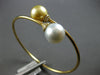 LARGE DIAMOND AAA WHITE & GOLDEN SOUTH SEA PEARL 18K YELLOW GOLD BANGLE BRACELET