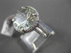 ESTATE LARGE 4.95CT DIAMOND & AAA GREEN AMETHYST 14K WHITE GOLD DOUBLE BAND RING