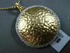 ANTIQUE .44CT DIAMOND 18KT WHITE & YELLOW GOLD HAMMER CIRCLE DESIGN PENDANT