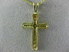 ANTIQUE .30CT DIAMOND 14KT YELLOW GOLD 3D CLASSIC CROSS FLOATING PENDANT #2891