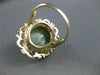 ANTIQUE LARGE NATURAL JADE 14KT YELOW GOLD FLOWER FILIGREE RING #2741