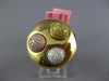 LARGE 1.10CT WHITE CANARY & PINK DIAMOND 18K YELLOW GOLD MULTI CIRCULAR FUN RING