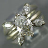 WIDE 1.09CT DIAMOND 14KT WHITE GOLD 3D MARQUISE SOLITAIRE INSERT ENGAGEMENT RING