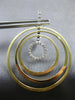 LARGE .60CT DIAMOND 14KT 2 TONE GOLD 3D MULTI CIRCULAR CLIP ON HANGING EARRINGS