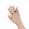 4.86CT DIAMOND & AAA SAPPHIRE 18KT WHITE GOLD CUSHION & EMERALD CUT 3 STONE RING