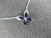 ESTATE .42CT DIAMOND & AAA SAPPHIRE 14KT WHITE GOLD 3D BUTTERFLY LOVE NECKLACE
