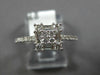 .56CT DIAMOND 18KT WHITE GOLD 3D ROUND & BAGUETTE CLUSTER SQUARE FRIENDSHIP RING
