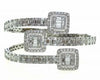 EXTRA LARGE 7.79CT DIAMOND 18KT WHITE GOLD ROUND & BAGUETTE CUFF BANGLE BRACELET