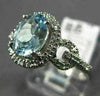 ESTATE 1.28CT DIAMOND & AAA AQUAMARINE 14KT WHITE GOLD FILIGREE ENGAGEMENT RING