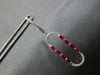 1.32CT DIAMOND & AAA RUBY 14KT WHITE GOLD ROUND & BAGUETTE FUN HANGING EARRINGS