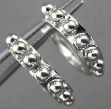 ESTATE SMALL 14KT WHITE GOLD ROUNDED 3D HUGGIE HOOP EARRINGS 13mm X 2.5mm #24344