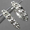 ESTATE SMALL 14KT WHITE GOLD ROUNDED 3D HUGGIE HOOP EARRINGS 13mm X 2.5mm #24344