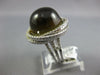 EXTRA LARGE 17.69CT DIAMOND & AAA CABOCHON SMOKY TOPAZ 14KT WHITE GOLD LOVE RING