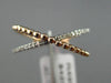 ESTATE .10CT DIAMOND 14KT WHITE & ROSE GOLD X LOVE MILGRAIN BEAD RING F/G VSSI