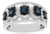 2.25CT DIAMOND & AAA SAPPHIRE 14KT WHITE GOLD 3D OVAL & ROUND ANNIVERSARY RING